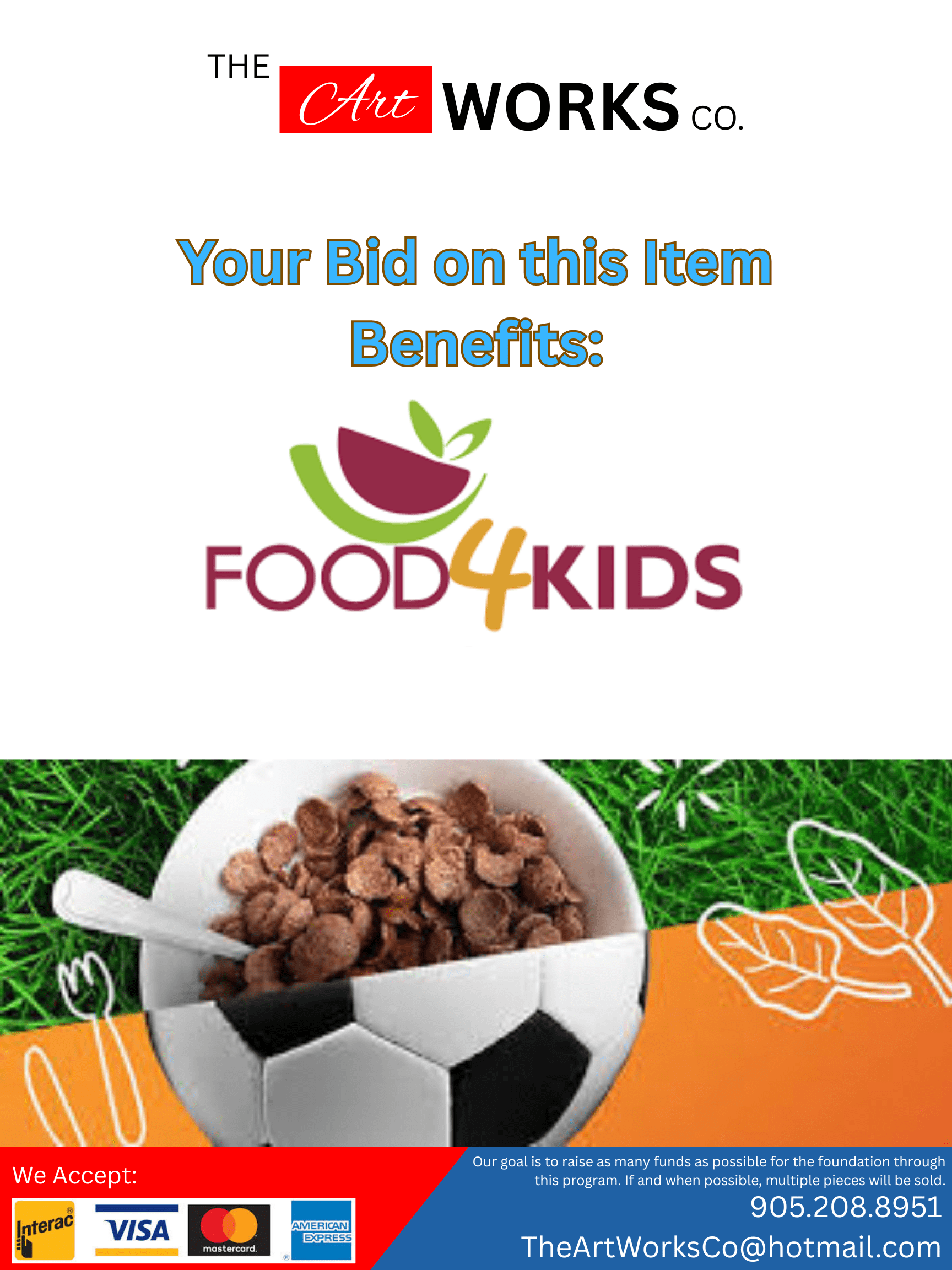 Your Bid on TheArtWorksCo. benefits SickKids